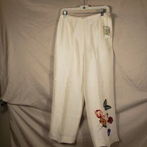 NWT Silk Club Collection Women's Size 12 White Pants